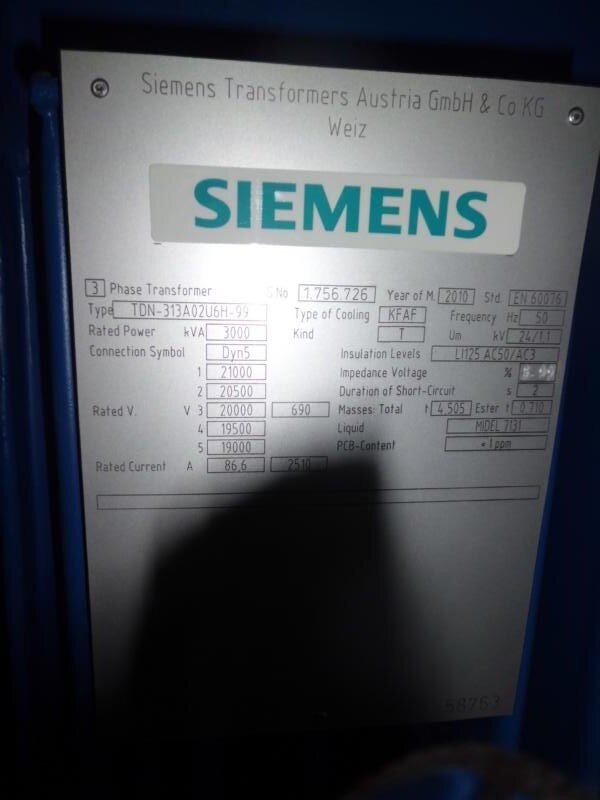 Foto eines Siemens Transformators
